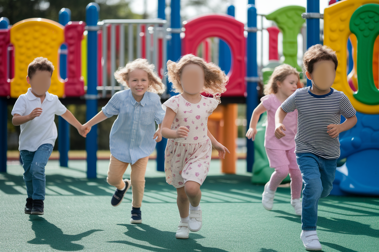 enfants-aire-jeux-coloree-joyeux
